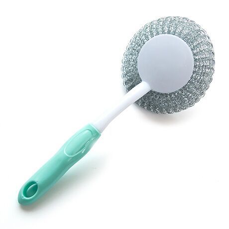 Household kitchen hanging cleaning brush long handled wire ball brush to remove oil wash pot scrub wash dishes brush