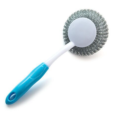 Household kitchen hanging cleaning brush long handled wire ball brush to remove oil wash pot scrub wash dishes brush