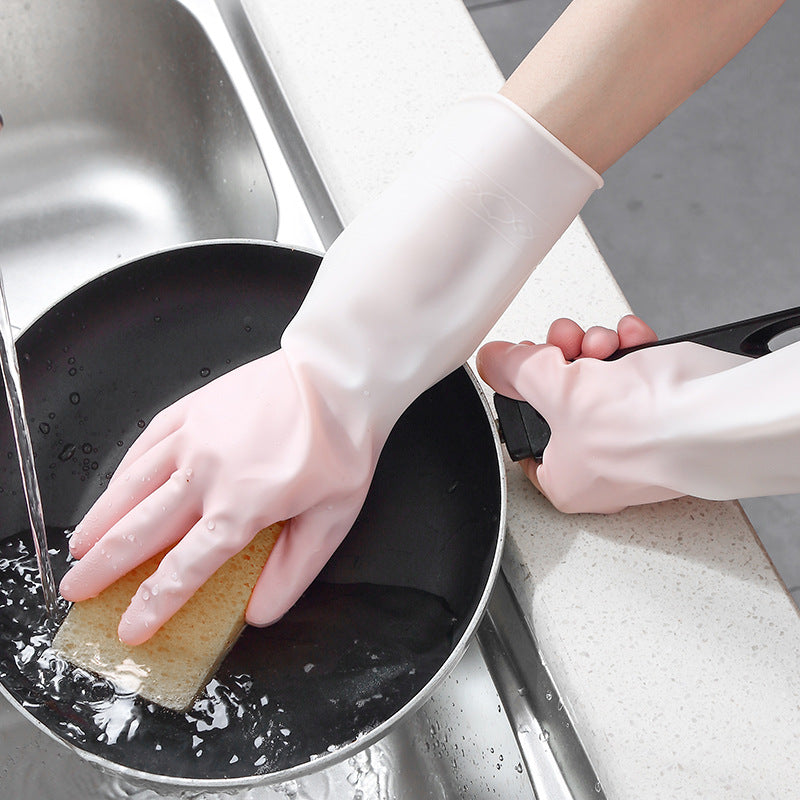 Gradient color waterproof latex gloves Women's thin style washing clothes household cleaning gloves kitchen durable dishwashing glove