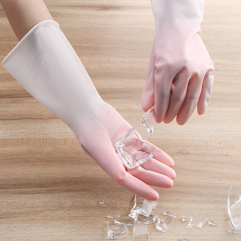 Gradient color waterproof latex gloves Women's thin style washing clothes household cleaning gloves kitchen durable dishwashing glove