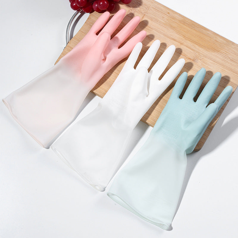 Gradient color waterproof latex gloves Women's thin style washing clothes household cleaning gloves kitchen durable dishwashing glove