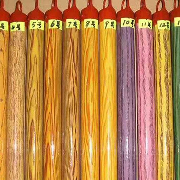 Chinese Manufacturer PVC Coated Wooden Mop Handle Italian Line Broomstick Handle