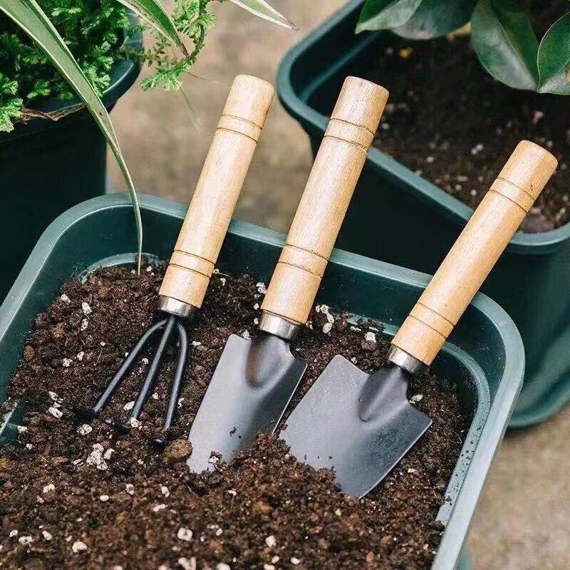 Garden Set Rake Tip shovel large size garden tools three-piece mini succulent pine flower spade